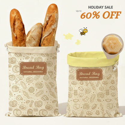 Premium Cotton Beeswax Bread Bags (by Lorine™)