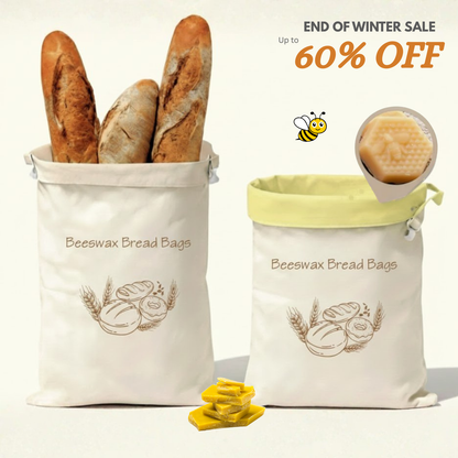 Premium 100% Cotton-Beeswax Bread Bags - by Lorine