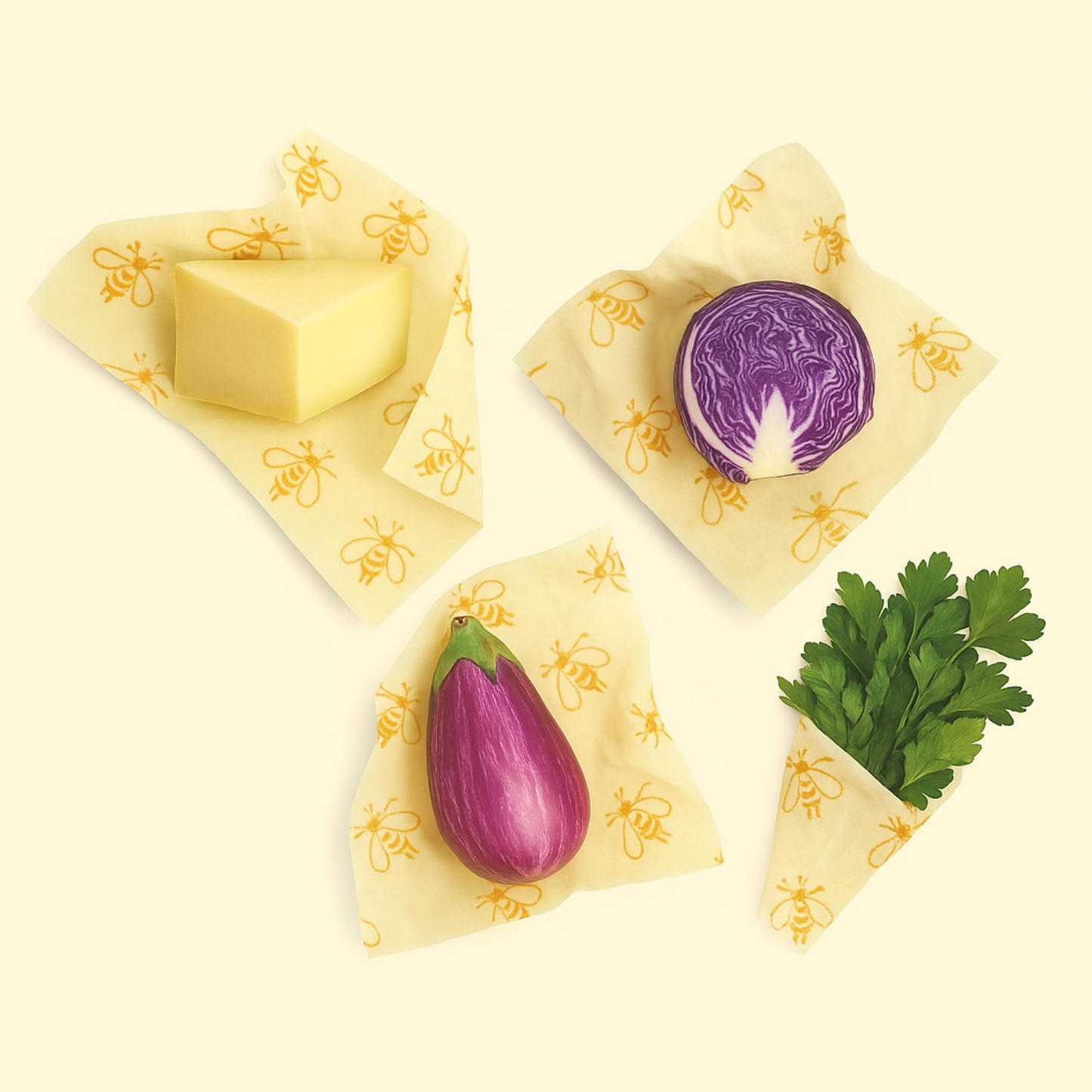 Lorine's Beeswax Wraps for Food (set of 3)