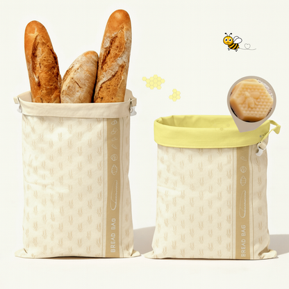 Premium Cotton-Beeswax Bread Bags by Lorine™