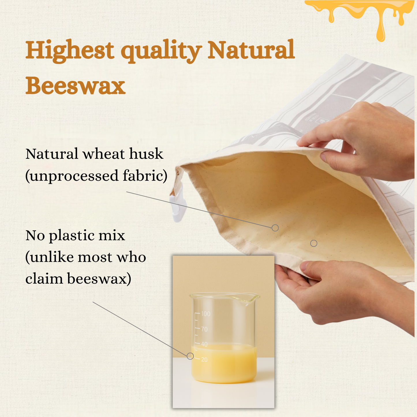 Premium 100% Cotton Beeswax Bread Bags (by Lorine)