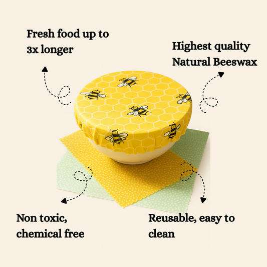 Lorine's Beeswax Wraps for Food (set of 3)