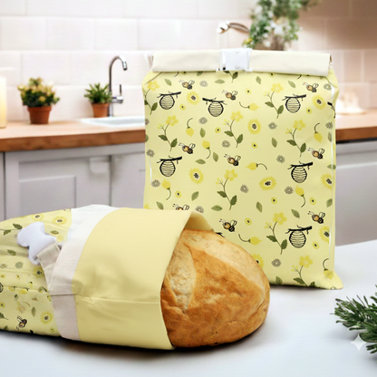 Premium 100% Cotton Beeswax Bread Bags (by Lorine)
