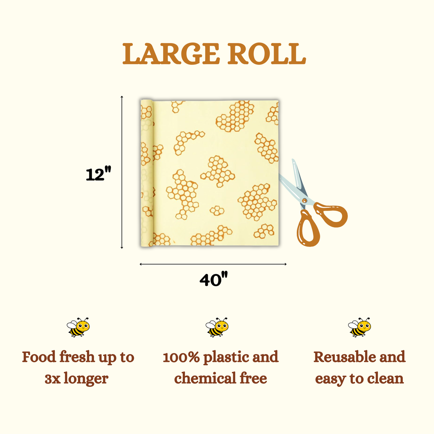 Lorine's Beeswax Wrap for Food - Large Roll