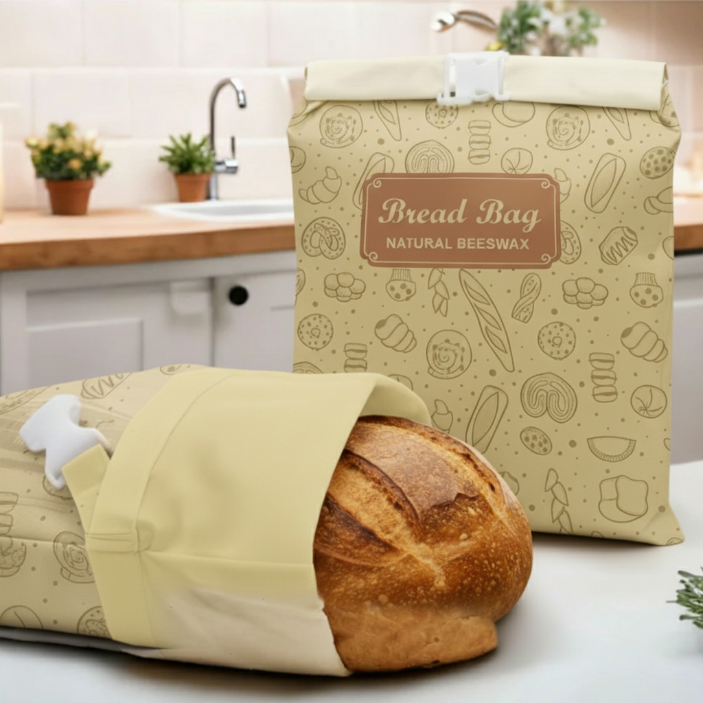 Premium Cotton Beeswax Bread Bags (by Lorine™)