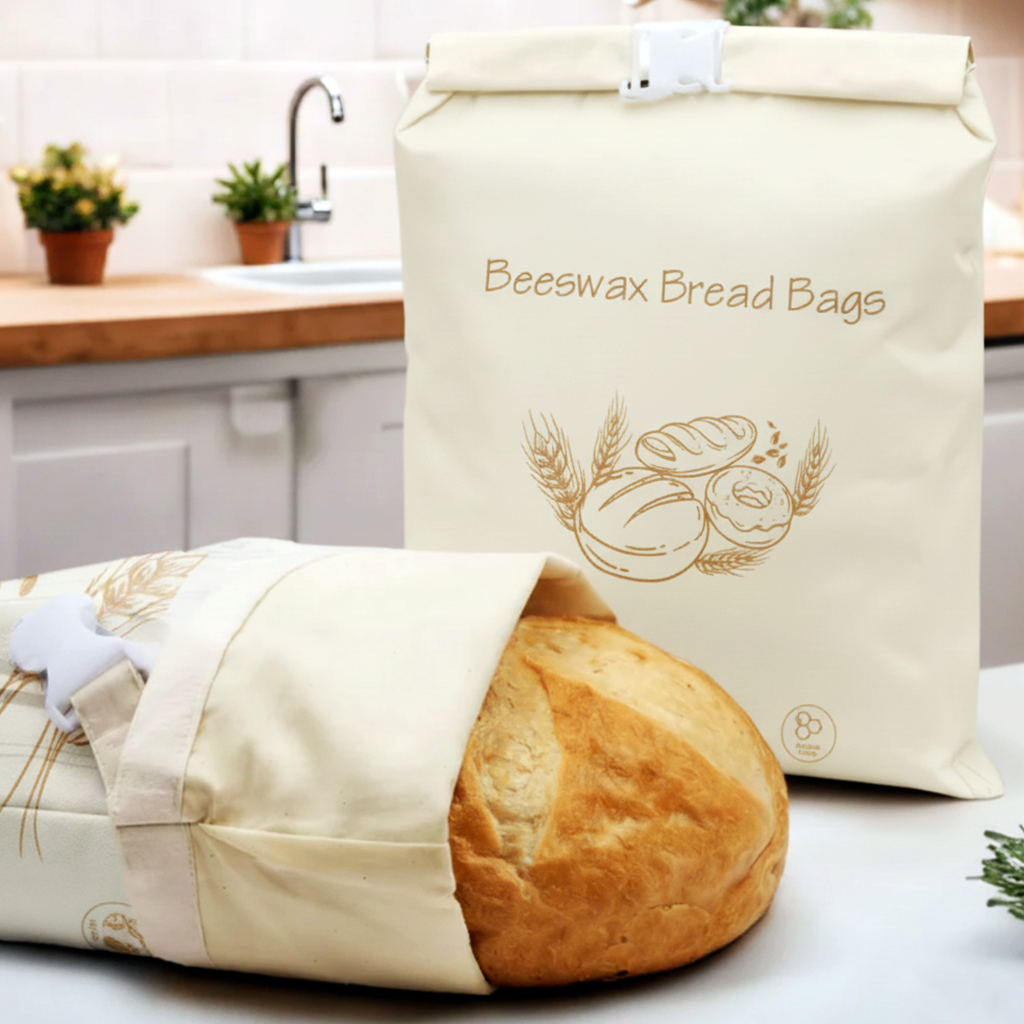 Premium 100% Cotton-Beeswax Bread Bags - by Lorine